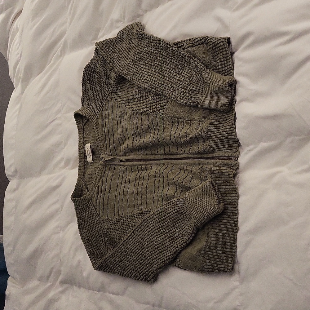 Sonoma olive green zippered sweater size xl